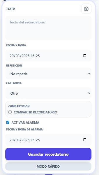 Selector de fecha y hora de RecordatoriosIA