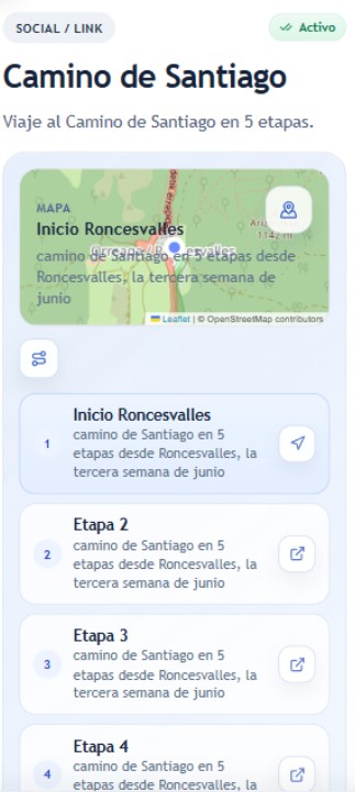 Pantalla para publicar y compartir el plan