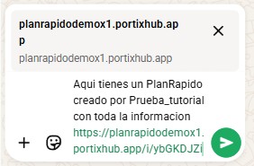 Plan de PlanRapido compartido por chat